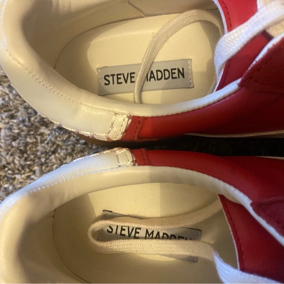 Steve Madden Red Suede Dodge Sneakers - Picture 3 of 4